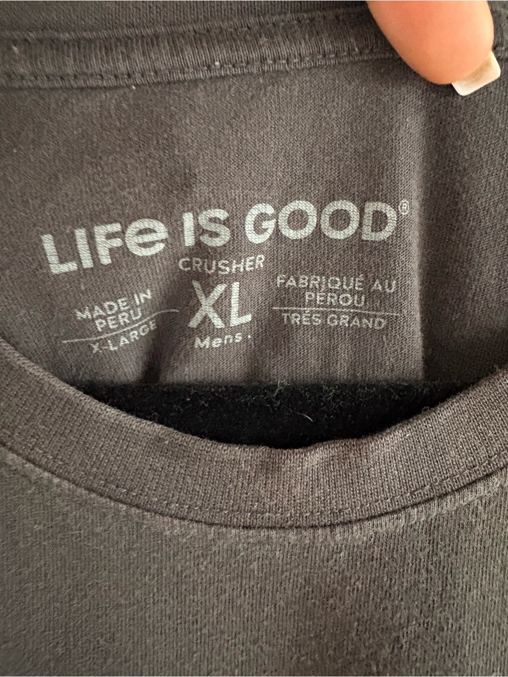 Life Is Good Call Me Old Fashioned Crusher Tee XL Funny Dad Joke Grey Cocktail - Picture 3 of 8